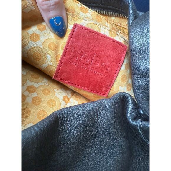 Hobo black expand zip shoulder crossbody purse bag med size - Picture 4 of 8